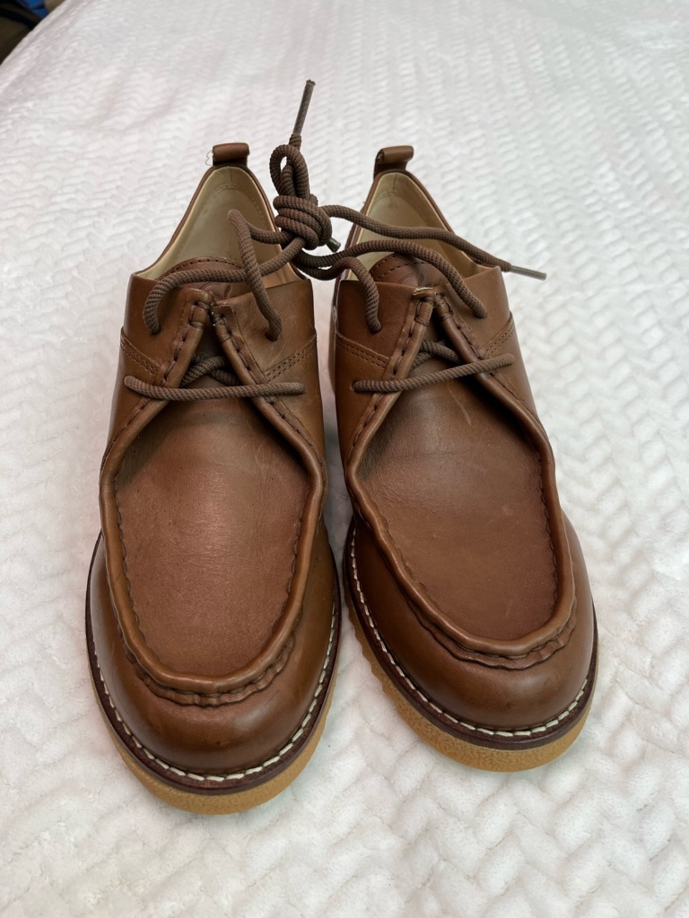 Clarks Brown LeatherWomen  Moc-Toe Boat Shoes